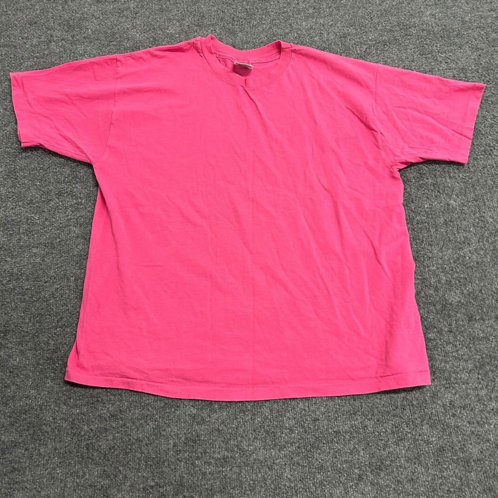 Hanes Her Way T-Shirt Womens Size L Pink Cotton Vintage Crew Neck USA Made